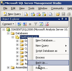 BackUp in SQL Server Management Studio