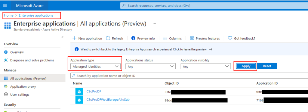 Managed Identities in Enterprise Applications